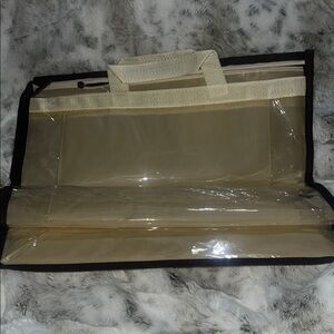 Clear and Beige Storage Bag